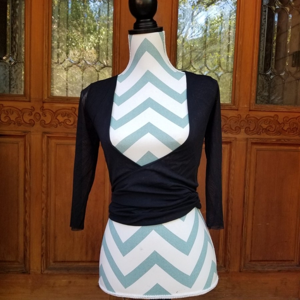 Cabi Mesh Wrap Top